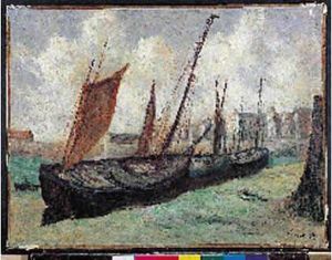 Dieppe, Bateaux A Quai by Maximilien Luce