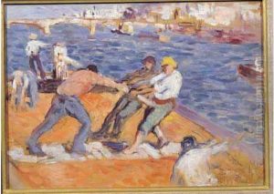 Mariniers Sur La Seine by Maximilien Luce