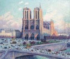 Notre-dame De Paris, Vue Du Quai Saint-michel by Maximilien Luce