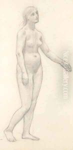 A woman walking to the right by Pierre-Cecile Puvis De Chavannes