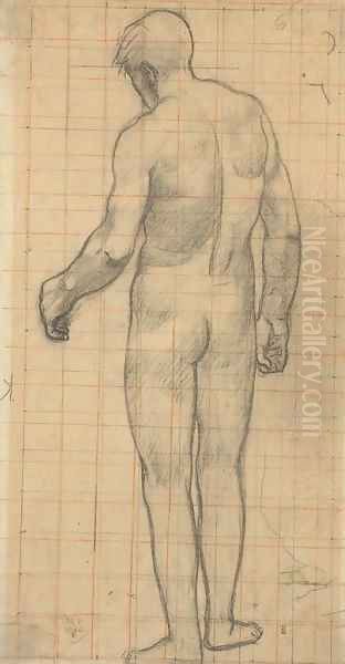 A man seen from behind, turned to the left - view 1