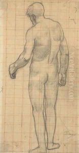 A man seen from behind, turned to the left by Pierre-Cecile Puvis De Chavannes