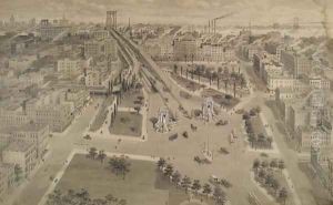 Brooklyn Plaza of the Manhattan Bridge, c.1917 by Harry M. Pettit