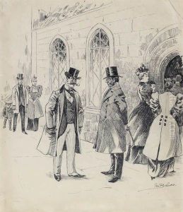 Meeting At The Church by George Luks