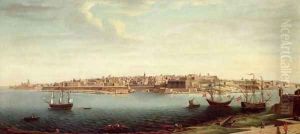 View of Valetta and the Grand Port of Malta with Ships of the Knights of St. John by Alberto Pulicino