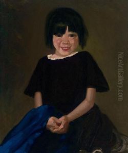 Portrait Of A Girl In Black by George Luks