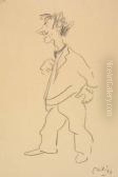 Standing Man With Moustache. - view 1