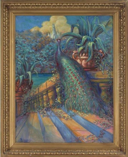 Peacock On Steps - view 1