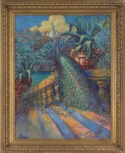 Peacock On Steps