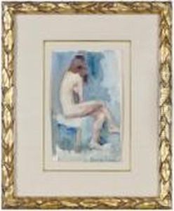 Seated Nude; And A Companion Seated Nude by George Luks