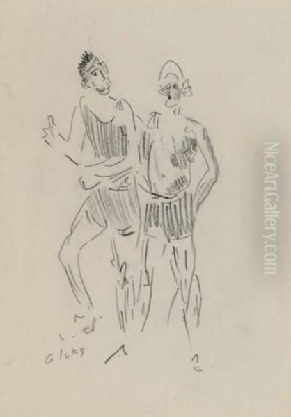 Study Of Two Figures - view 1