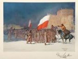 Battle Scene: 21 Pieces by George Luks