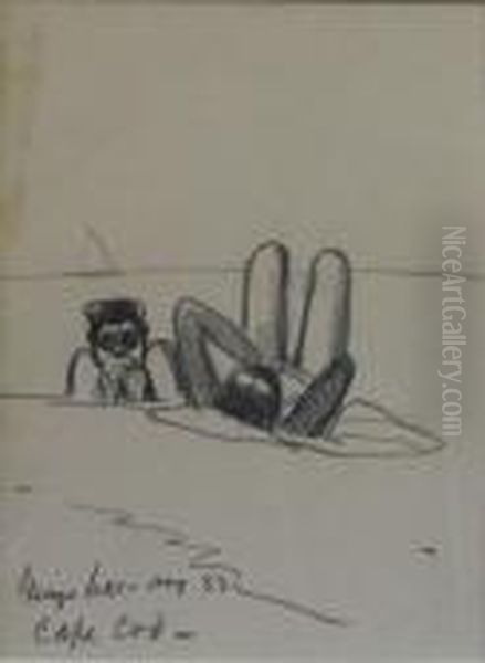 Figures On The Beach, Cape Cod - view 1
