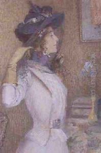 Woman with Violets by Armand Point