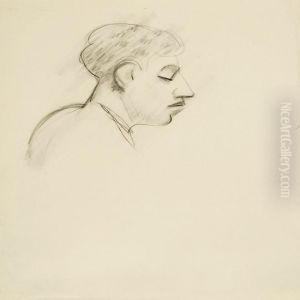 Sketch For Womans Portrait, Gentleman In Profile And Seated Model Sketch For Womans Portrait, Gentleman In Profile And Seated Model
