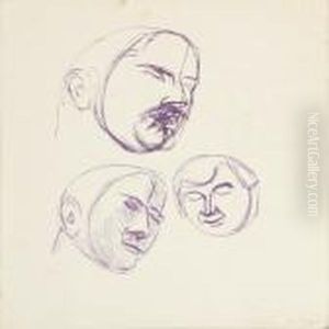 Studies Of Models And Faces by Vilhelm Lundstrom