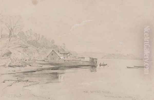 The Bathing Houses, Woolloomooloo Baym 1842 - view 1