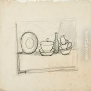 Four Still Lifes, Verso Study Of A Male Model by Vilhelm Lundstrom
