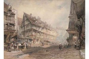 Market day, Rouen by John Skinner Prout