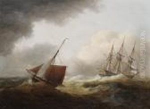 Shipping In A Swell by Thomas Luny