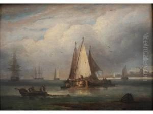 Coast Scene: Calm, Dutch Boats Coast Scene: Calm, Dutch Boats