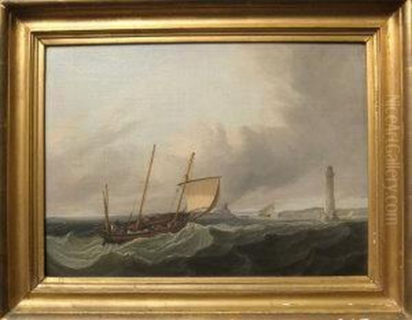 Shipping Passing A Lighthouse On The Approach To A Harbour - view 1