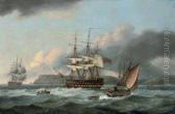 H.m.s. 
Bellerophon 
 At Anchor Off Torbay - view 1