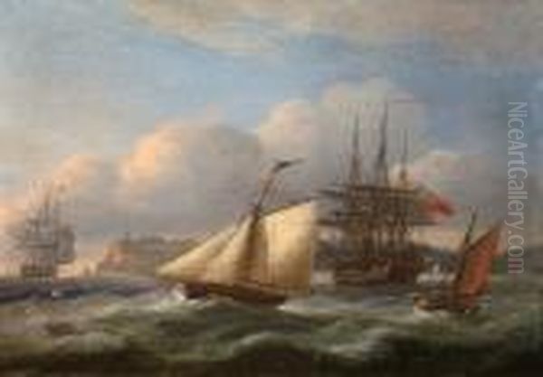 Shipping In Rough Seas, With Distantcliffs - view 1