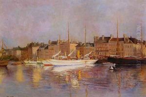 Boats in Port by Edmond Marie Petitjean