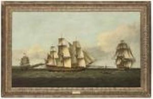 The British Merchantman 
Tyson 
 In Three Positions Off Dover by Thomas Luny