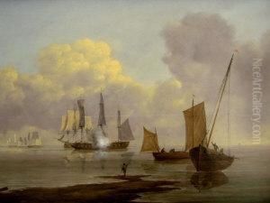 Shipping Scene In Calm Waters
