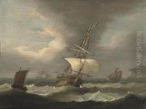 A Frigate Reefed Down As She Approaches Plymouth by Thomas Luny