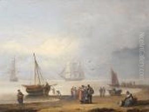 The Teign Ferry, With Passengers Just Landed Ashore