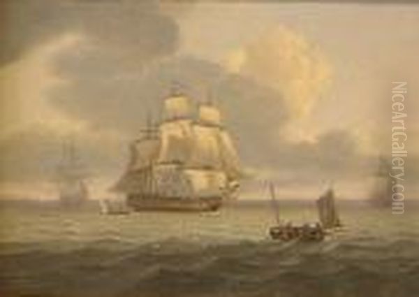 British Ships Of The Line Off The Coast - view 1