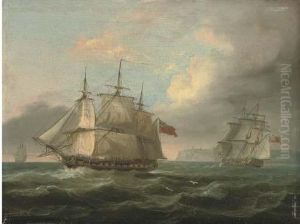 A Man-of-war In Two Positions Off The Coast A Man-of-war In Two Positions Off The Coast