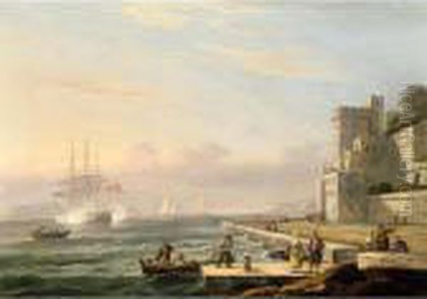 A Mediterranean Harbour Scene - view 1