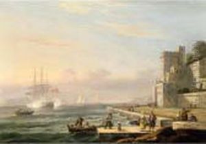 A Mediterranean Harbour Scene A Mediterranean Harbour Scene