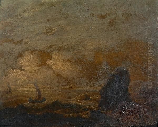 Fishing Vessels Off A Coast Line - view 1