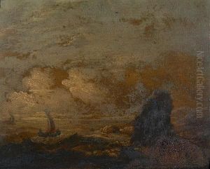 Fishing Vessels Off A Coast Line by Thomas Luny