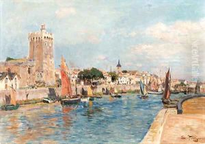 The port of Sables d'Olonne by Edmond Marie Petitjean