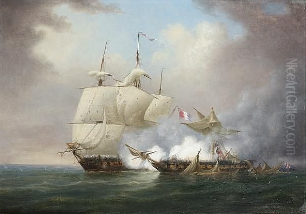 H.m.s. 'iris' Dismasted By The French Frigate 'citoyenne-francaise', 13th. May - view 1
