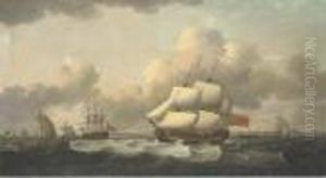 A Royal Navy Frigate And Other Shipping Off Harwich