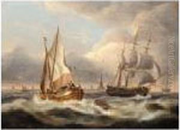 Dutch Barge Off The Coast - view 1
