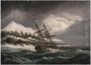 A Brig Off An Arctic Landscape A Brig Off An Arctic Landscape