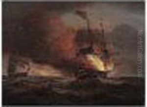 The 'cambria' Saving The Crew Of The 'kent' East Indiaman, March 1st 1825 by Thomas Luny