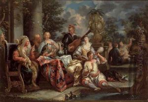 A Musical Interlude on a Patio by Johann Georg Platzer