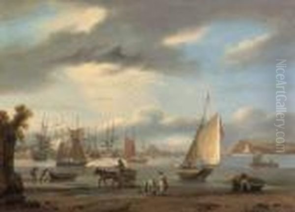 A View Of Teignmouth, Devon With Shipping And Fisherfolk - view 1