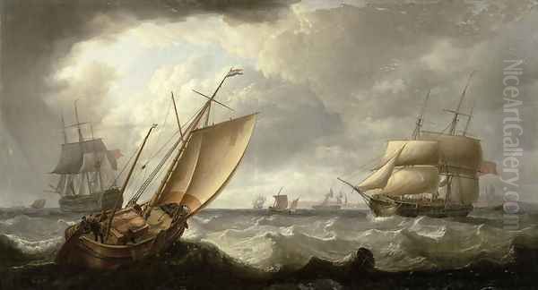 Dutch Galliot and English shipping off Penzance - view 1