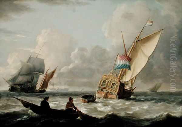 A Dutch Admiralty Yacht and other Shipping - view 1