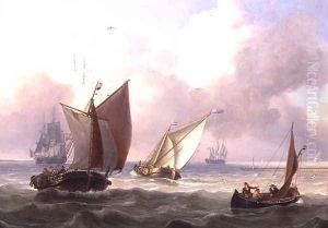 Dutch Pinks in a Swell off a Jetty by Charles Martin Powell